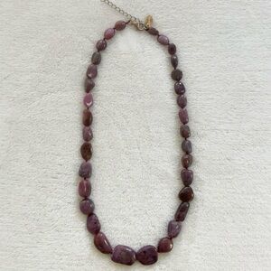 Stauer Ruby Zoisite Necklace 925 Sterling Silver Nugget Bead 19”